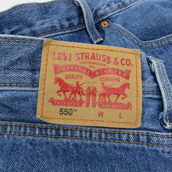 Levi Strauss & Co 550 Red Tab Men's High Rise Straight Leg Blue Jeans 48X31 - Picture 9 of 9
